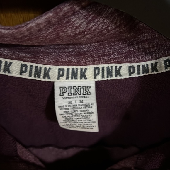 Pre-Owned Victoria Secret, Women Sweatshirt, size medium in Burgundy. - Picture 3 of 4